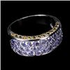Image 3 : Natural Tanzanite & Sapphire Ring