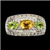 Image 1 : Natural Citrine  Peridot Sapphire Ring