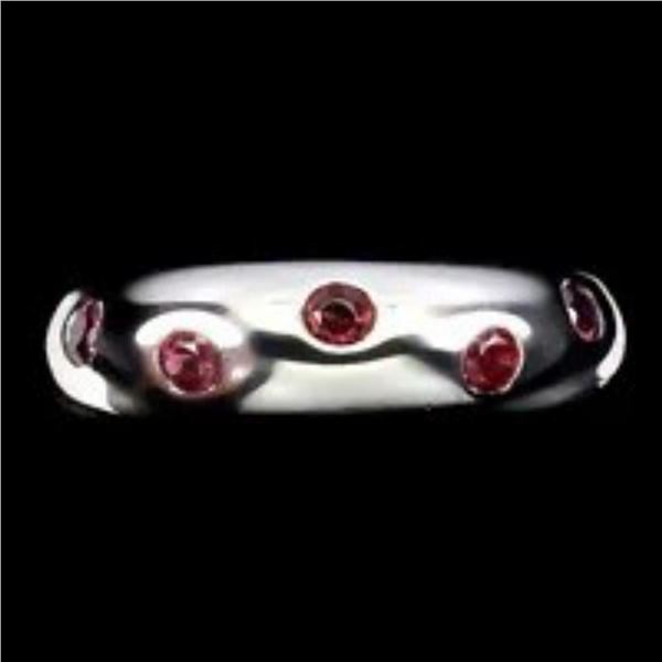 Natural Rhodolite Garnet Eternity Ring