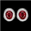 Image 1 : Natural Pigeon Blood Red Ruby Earrings