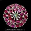 Image 1 : Natural Rhodolite Garnet & White  Opal Ring