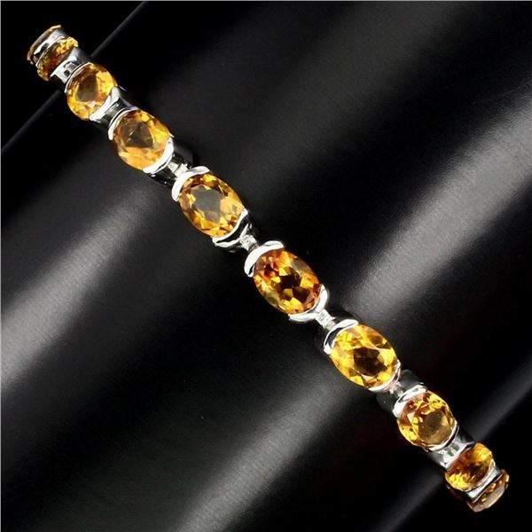 Natural Oval 6x5mm Top Rich Yellow Citrine Bracelet