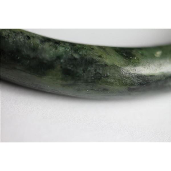 Natural Mottled Green jade Bangle - GIA Certified