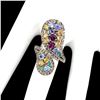 Image 3 : Natural Rhodolite Garnet  Tanzanite Emerald Ring