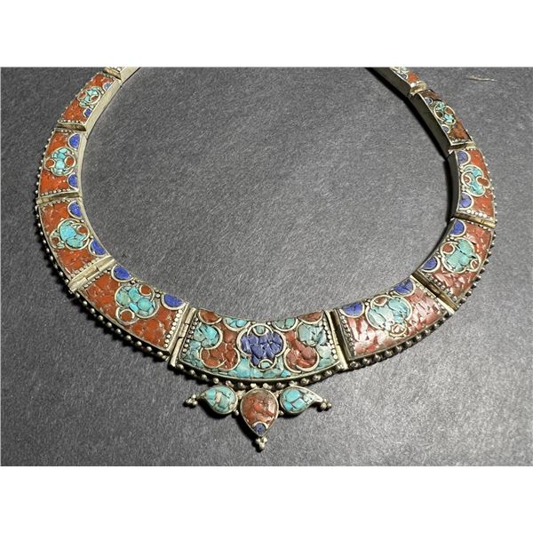 Tibet Natural Stone Tribal Queen Royal Necklace