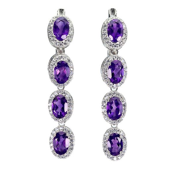 Natural  Purple Amethyst Earrings