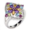 Image 2 : Natural Rhodolite Garnet &  Topaz Ring