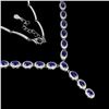 Image 2 : Natural Stunning Oval Blue Sapphire Necklace