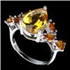 Image 2 : Natural Yellow Citrine 12x8 MM Ring