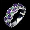 Image 2 : Natural  Amethyst &  Emerald Ring