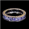 Image 2 : Natural Tanzanite & Sapphire Eternity Ring