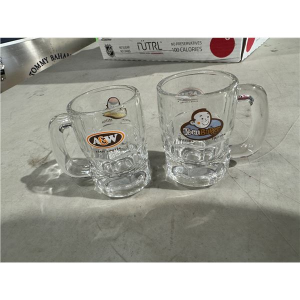 2 small A&W mugs