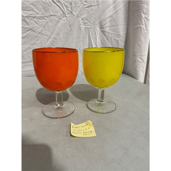 1960's Bartlett Collins "thumbprint "glass goblets