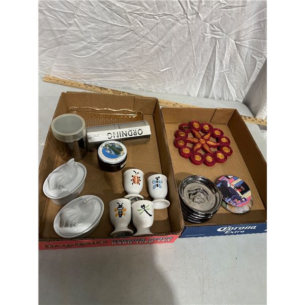 Egg cups, coasters etc