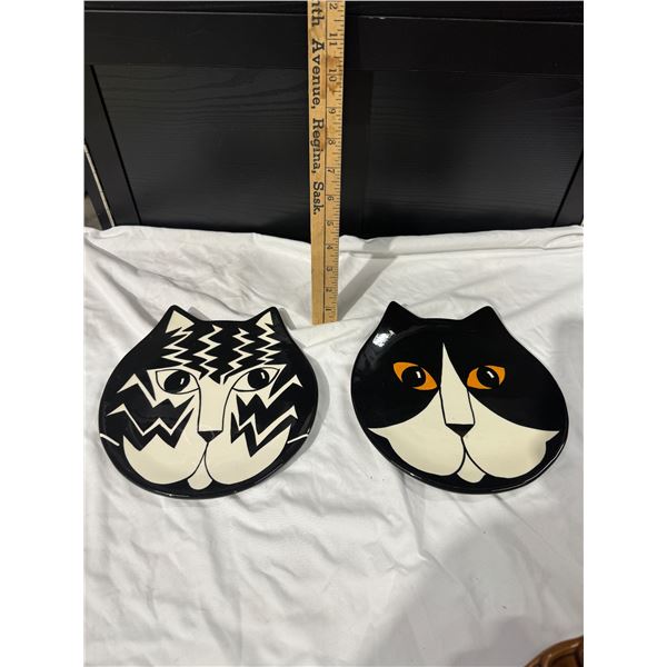 2 Cat Plates by Nina Lyman