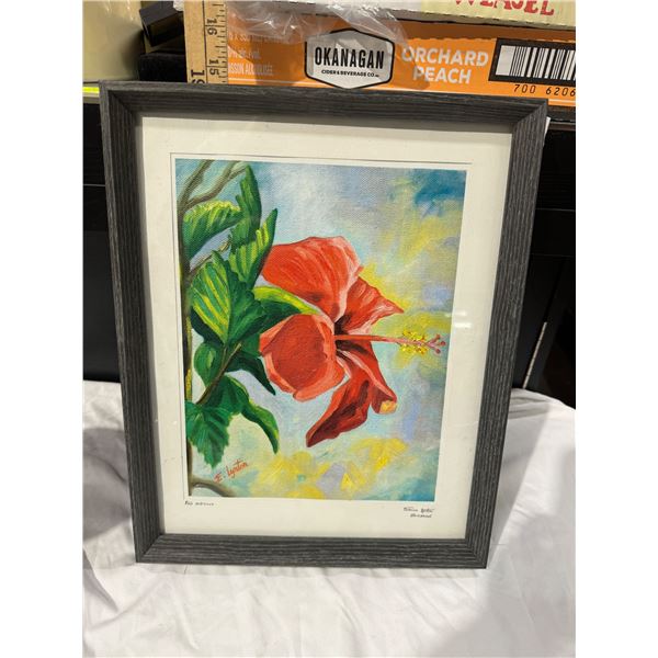 Red hibiscus print by Everick Lyndon -Barbados