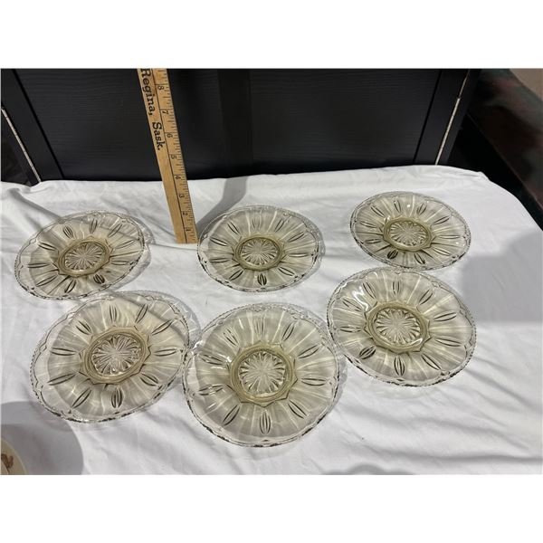 6 depression glass plates 6" diameter