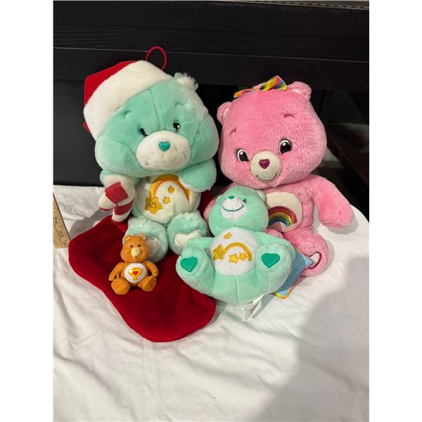 Care Bear lot 2 plush, one stocking 1 figure