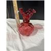 Image 1 : Fenton Cranberry glass vase with handle