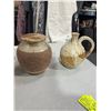 Image 1 : Pottery lidded container and jug