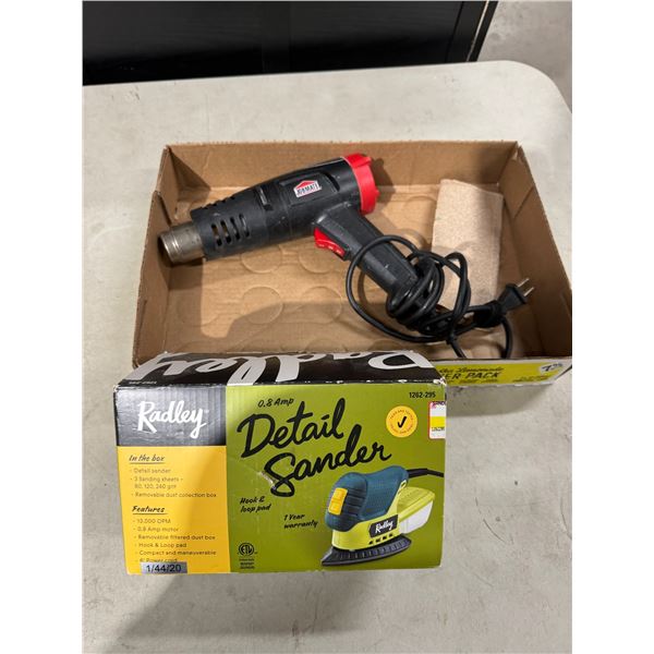 Sander and heat gun