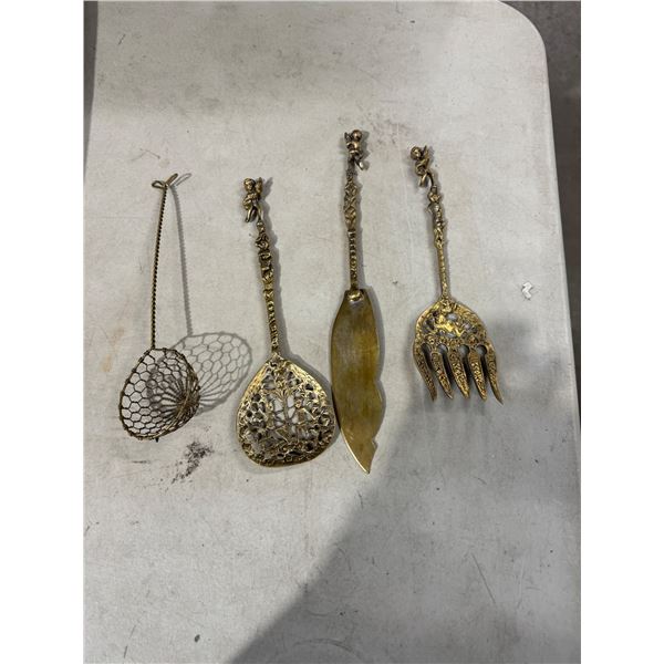 Antique possibly  sterling silver serving utensils unmarked