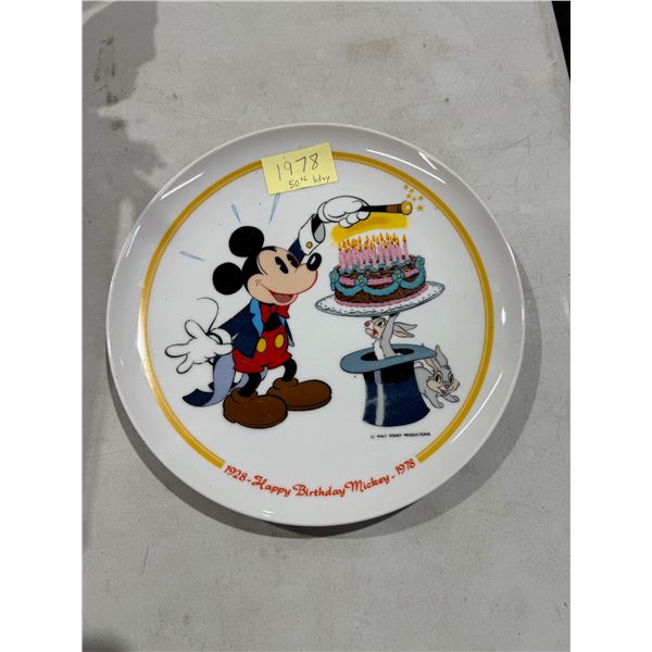 Mickey 50th birthday plate