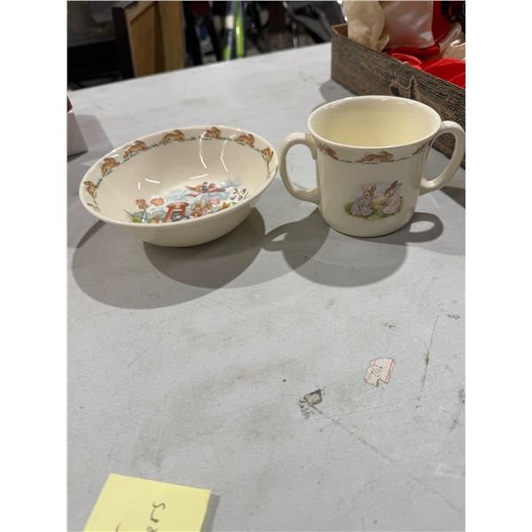 Bunnykins bowl and cup