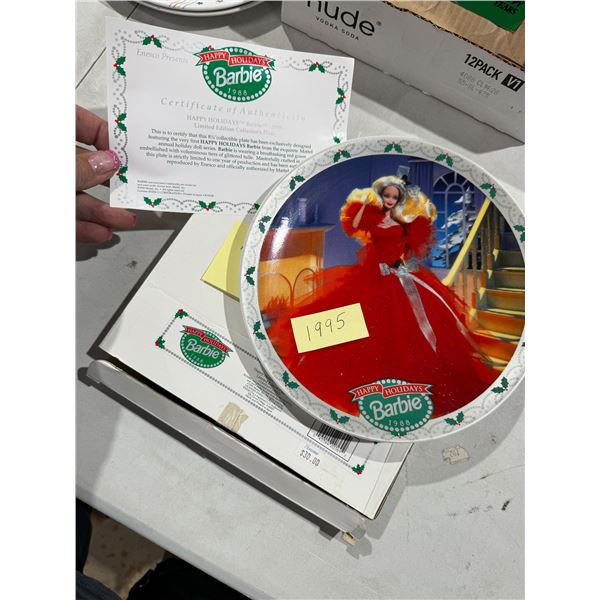 Happy holiday Barbie plate