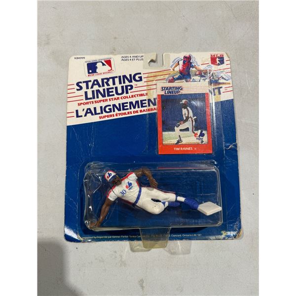 MLB starting line up card and figurine Tim Raines