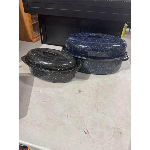 Two roasting pans