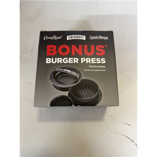Crown royal burger press