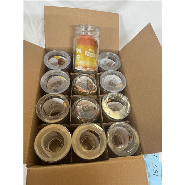 New 12 Smirnoff jar glasses