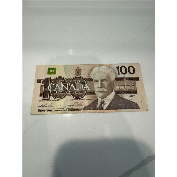 1988 Canada $100 bill