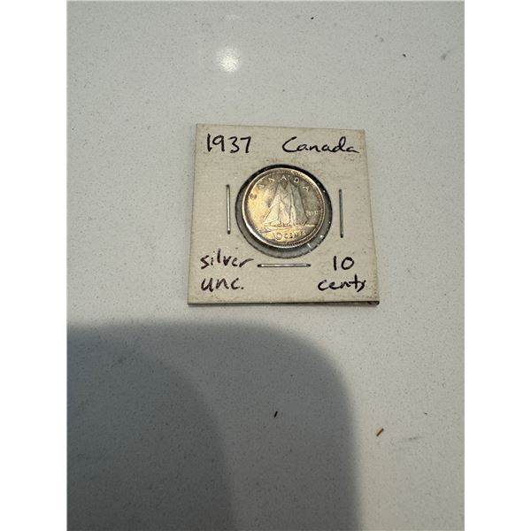 1937 Canada silver .10c