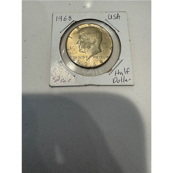 1968 USA silver half dollar