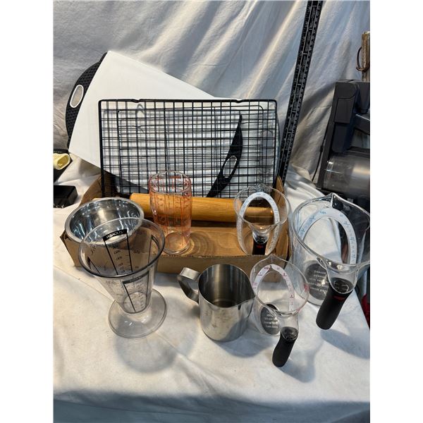 Measuring cups and kitchen items
