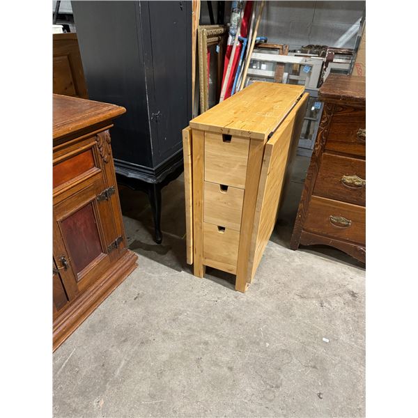 Folding table with drawers