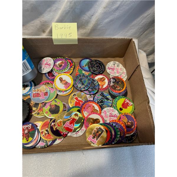 1995 Barbie POGs caps