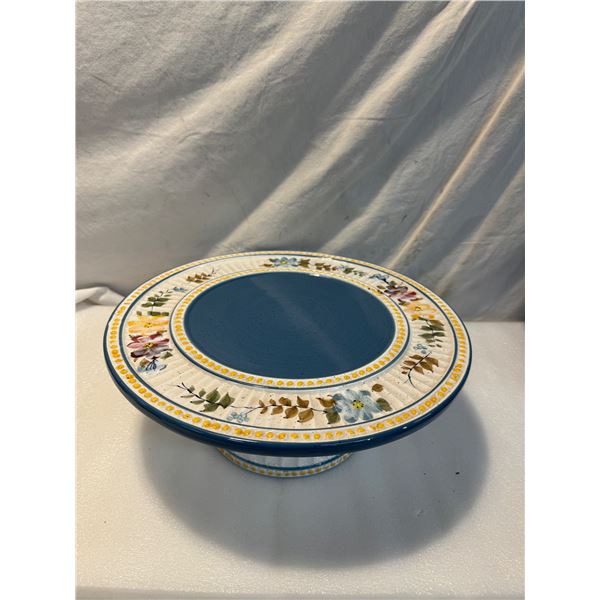 Villa Flora hand painted cake plate