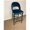 Image 1 : TABOURET DE BAR EN VELOUR AQUA avec DOS