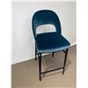 Image 1 : TABOURET DE BAR EN VELOUR AQUA avec DOS
