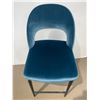 Image 2 : TABOURET DE BAR EN VELOUR AQUA avec DOS