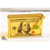 Image 1 : GOLD GILDED PLAYING CARDS $100 BENJAMIN