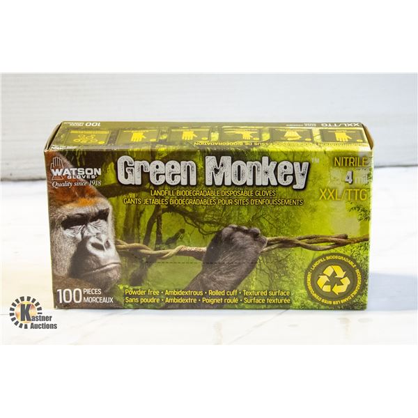 GREEN MONKEY 4 MIL DISPOSABLE GLOVES SZ XXL