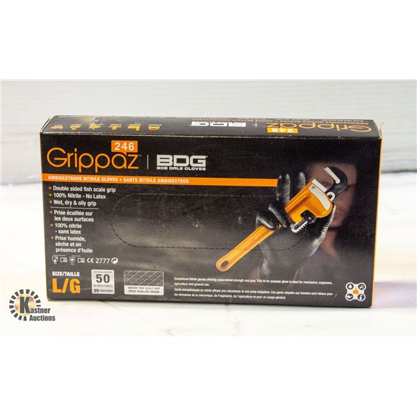 GRIPPAZ BDG DISPOSABLE GLOVES SIZE L/G