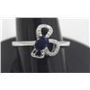 Image 1 : #242-BLUE SAPPHIRE & CZ  RING SIZE 8