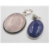 Image 1 : #179-NATURAL ROSE QUARTZ & LAPIZ LAZULI PENDANT