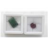 Image 1 : #120- HEATED RED RUBY 3.20CT  & EMERALD 6.40CT