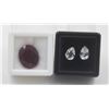 Image 1 : #116- UNHEATED WHITE TOPAZ  3.15CT & RED RUBY 11.8